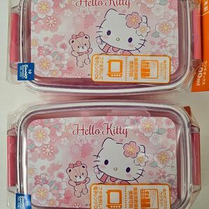【2個セット】オーエスケー ハローキティー さくら 弁当箱 ランチボックス 500ml 日本製