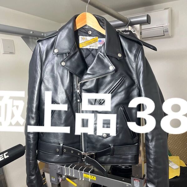 極上品Schott 618 38 牛革 ダブルライダースジャケット