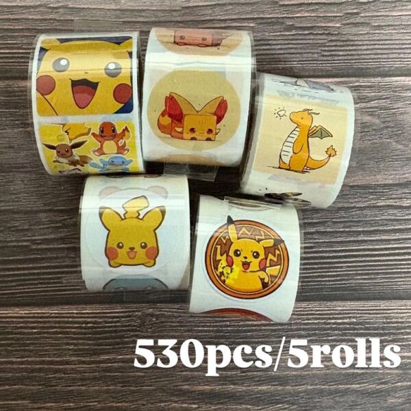 ポケモン ロールシール 5ロール シール ステッカー キャラクターシール ポケットモンスター ロール発送 ポケモンアソート