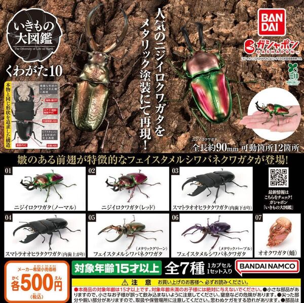 いきもの大図鑑 くわがた10 全7種セット ガチャ 送料無料 匿名配送
