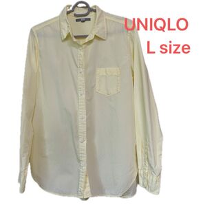 L 長袖シャツ コットン ユニクロ UNIQLO コットン シャツ トップス