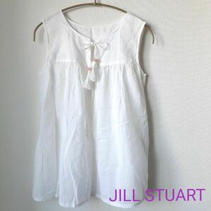 JILL STUART ノースリーブカットソー ブラウス サイズs 着用1回 美品 インド綿 ホワイト