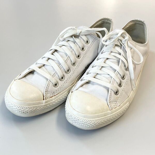CONVERCE ALL STAR OX LEATHER オールホワイト コンバース オールスター レザー 27.5cm