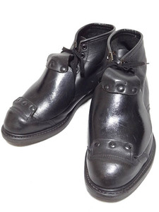  Vintage high test HY TEST rare 50S protector leather service dress shoes boots black black safety work room rare shoes .