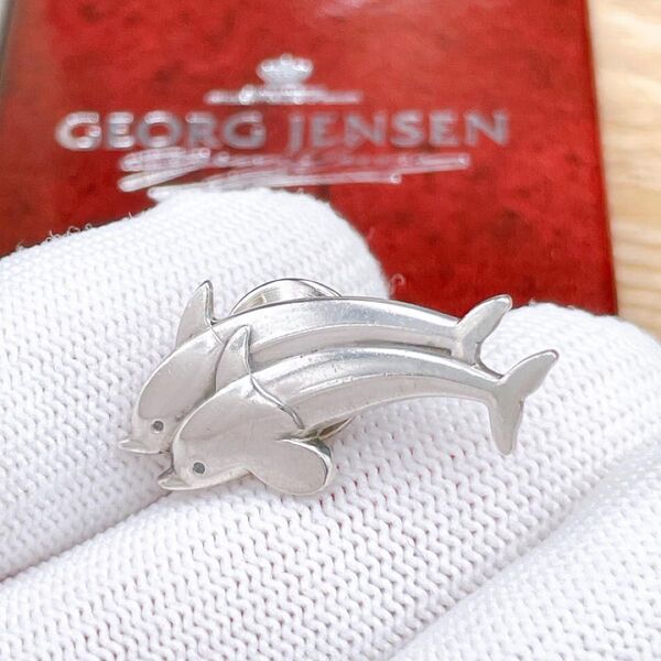 ◇ジョージジェンセン◇GEORG JENSEN 129 イルカ ブローチ ピンブローチ Ag925 スターリングシルバー ブランド