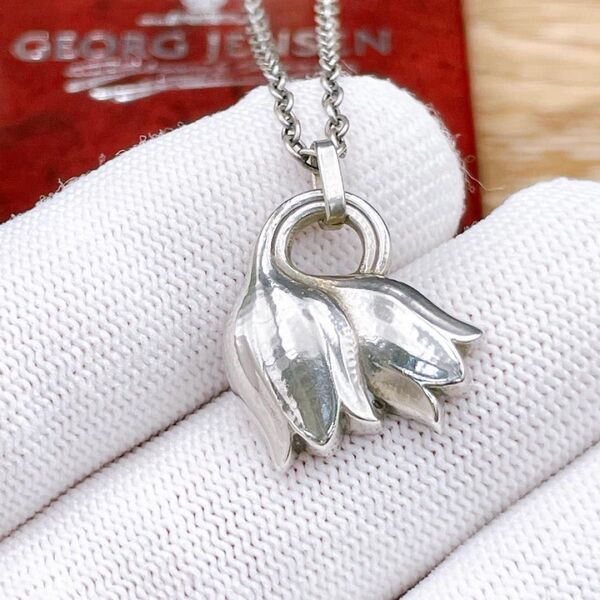 ◇ジョージジェンセン◇GEORG JENSEN ネックレス すずらん スズラン 鈴蘭 フラワー 花 ペンダント Ag925