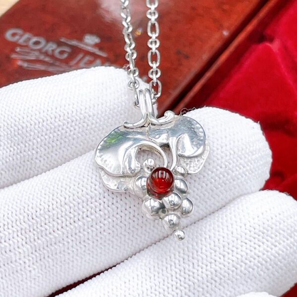 ◇ジョージジェンセン◇GEORG JENSEN ムーンライトグレープ カーネリアン ネックレス ペンダント Ag925 シルバー