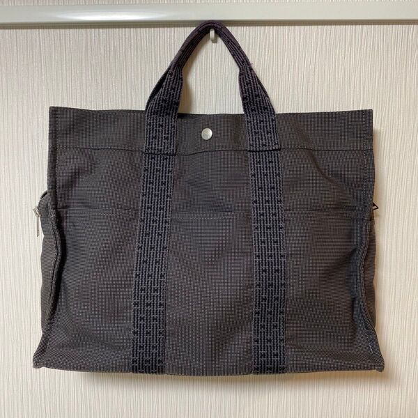 鑑定済み正規品 美品 エルメス エールライン MM トートバッグ キャンバス HERMES