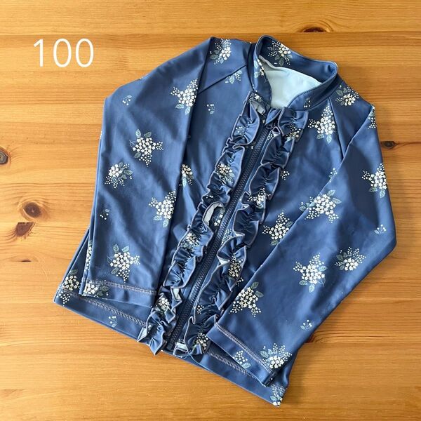 小花柄フリルラッシュガード サイズ100