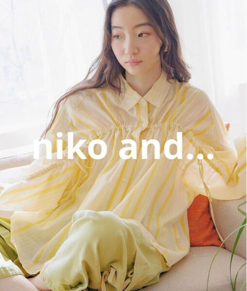 新品タグ付☆ niko and... プレミアムローンギャザーシャツ