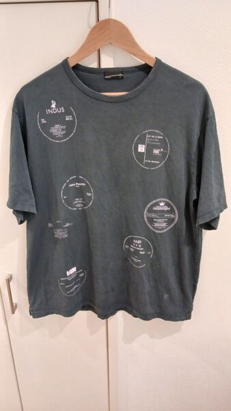 ラッドミュージシャン レコード風プリント グレー Tシャツ Lサイズ