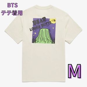 韓国限定 ノースフェイス BTS テテ V 着用モデル Tシャツ ベージュ Mサイズ Tシャツ 半袖 新品未使用