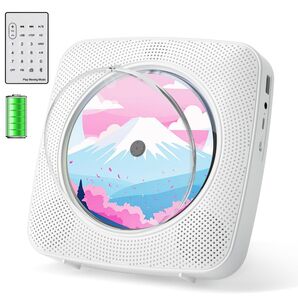 cdプレーヤー 卓上 壁掛け式 Bluetooth受信/送信 ホワイト