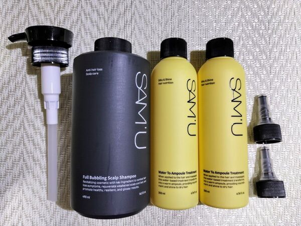 3本セット SAM'U サミュ シャンプー トリートメント ヘアケアセット シリコンなし 韓国コスメ