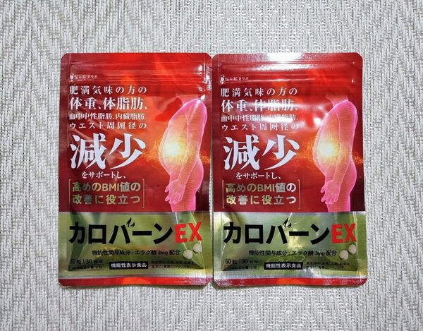 2袋 カロバーンEX 30日分 サプリメント 肥満 体重 体脂肪の減少 血中中性脂肪 内臓脂肪 ウエスト周囲径減少 BMI値の改善