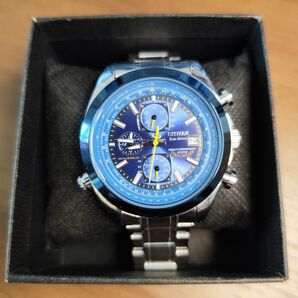 CITIZEN 腕時計 クロノグラフ Eco-Drive WORLD CHRONOGRAPH WR200 BLUE ANGLES