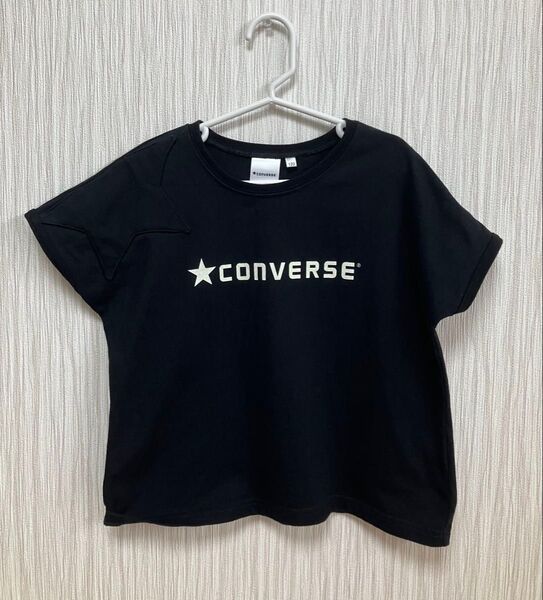 CONVERSE 星モチーフ半袖Tシャツ ブランシェス 黒色 120cm