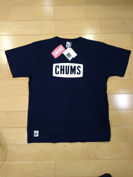 新品未使用 チャムス CHUMS ロゴTシャツ ネイビーLサイズ メッセージTシャツ ブービー ノースフェイス スノーピーク 紺