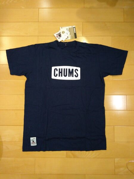 新品未使用 CHUMS USA ロゴTシャツ ネイビー XL LL チャムス ブービー ロゴ 吸水速乾 アウトドア
