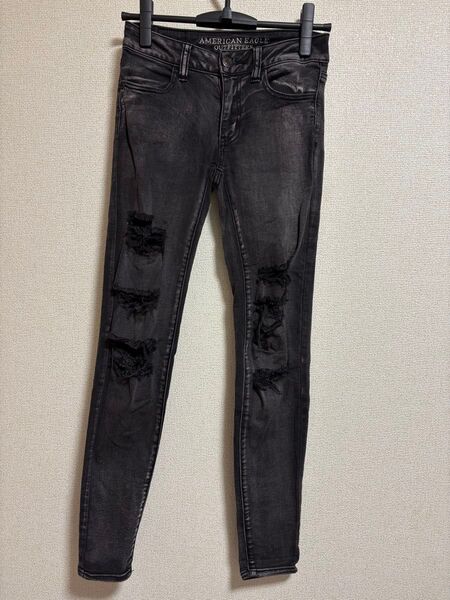 AMERICAN EAGLE スキニージーンズ ダメージ加工 XS