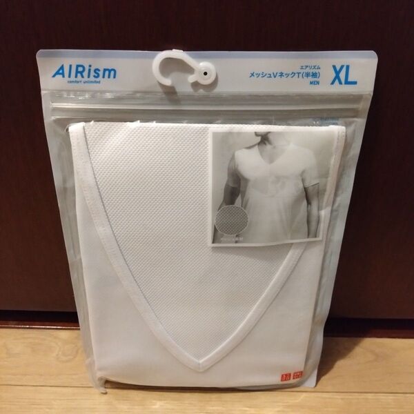 新品 UNIQLO ユニクロ AIRism エアリズム MEN VネックT 白 ホワイト 半袖 肌着 インナー 大きいサイズ