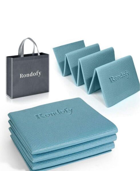 Rondofy ヨガマット 折りたたみ 6mm トレーニングマット 収納袋付き