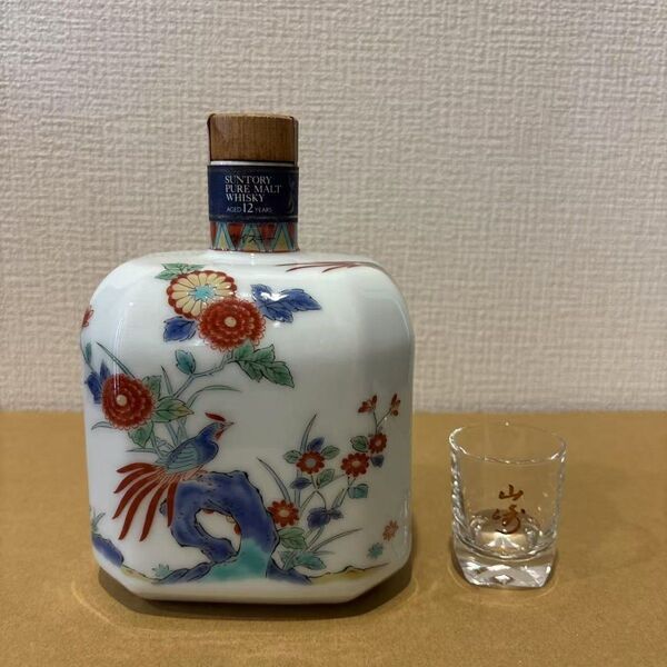サントリー ピュアモルトウイスキー 山崎12年 有田焼 陶器ボトル 未開封 SUNTORY 古酒