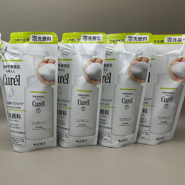 キュレル 皮脂トラブルケア 泡洗顔料 つめかえ用(130g*4)