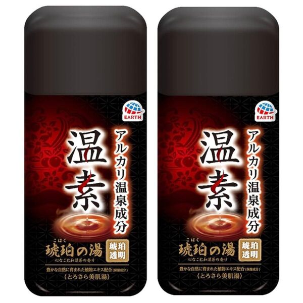 アース製薬 温素 琥珀の湯 いい湯めぐり 入浴剤 心なごむ和漢茶の香り(透明) 600g×2個