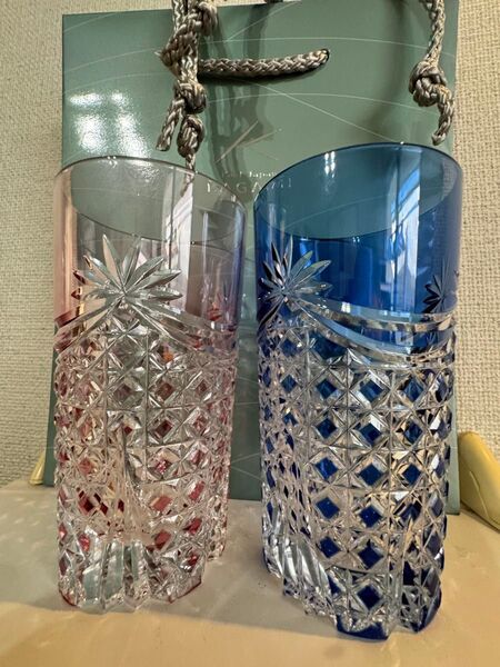 新品★カガミクリスタル★江戸切子★ペアタンブラー★ペアグラス★バカラ★ ロックグラス