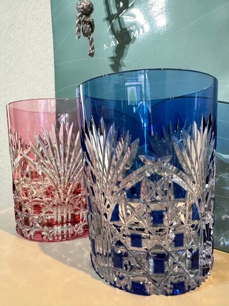 新品★カガミクリスタル★江戸切子★ペアグラス★ロックグラス バカラ Baccarat クリスタル