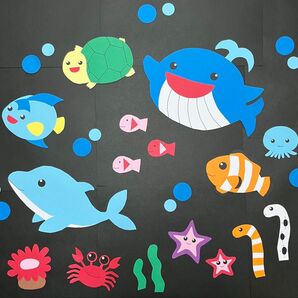 7月8月 夏壁面飾り①海のいきもの!!