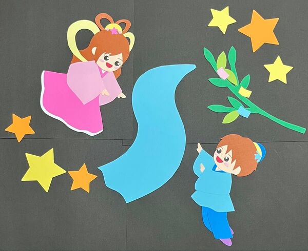 7月 七夕壁面飾り① 織姫!彦星!