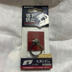 エレコム スマホリング 落下防止 レッド 新品未開封