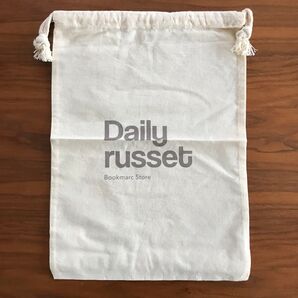 Daily russet デイリーラシット 巾着袋 ブックマークストア ホワイト