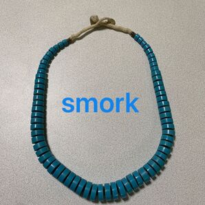 smork スモーク ネックレス 水色 ライトブルー アンティーク風 ユーズド感 ターコイズブルー アクセサリー 首飾り