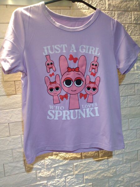110cm相当 スプランキー Tシャツ ピンキー柄 紫