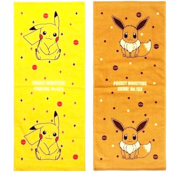 ポケモン ピカチュウ イーブイ フェイスタオル 2点セット
