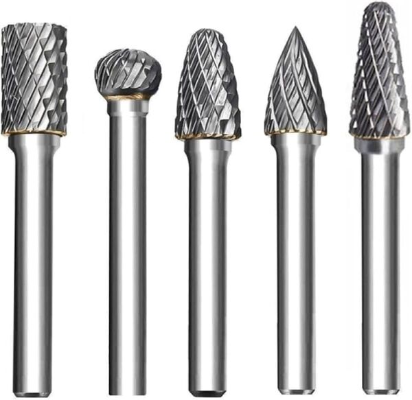 超硬バー タングステンバー ロータリーヤスリ 超硬フライスカッター金属バー 高速度 工具 切削 研磨用 5本セット