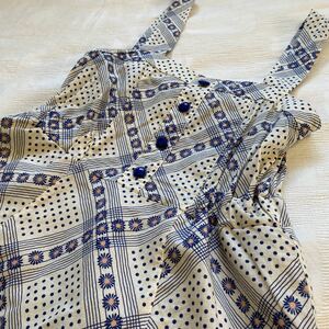  made in Japan * no sleeve tunic One-piece floral print polka dot total pattern a20061705