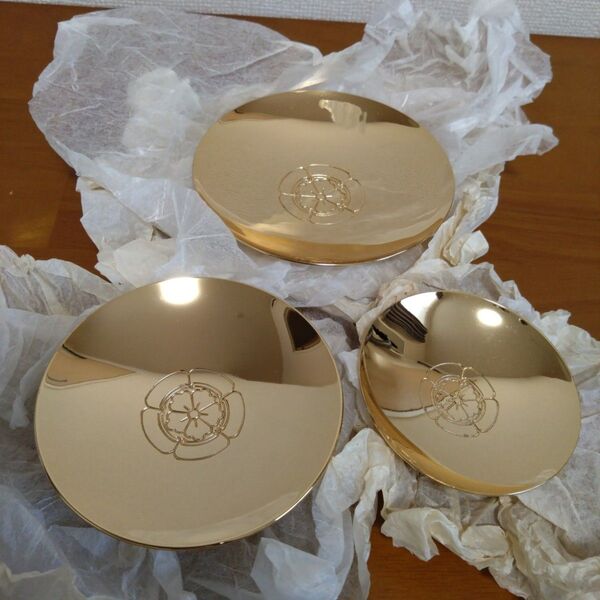 【おまとめセール品】紋章杯 大中小3枚セット 金メッキ 24K GP