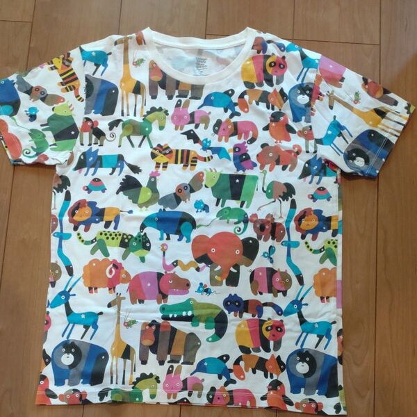 グラニフ 五味太郎さんにぎやかアニマル Tシャツ М