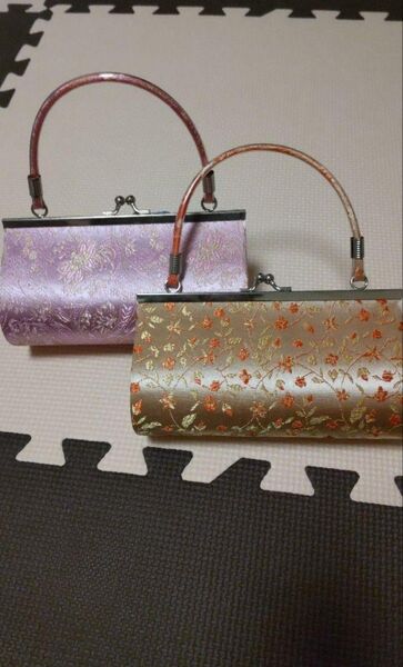 【激安】2つセット 和装小物 ハンドバッグ がま口 昭和レトロ 和装バッグ