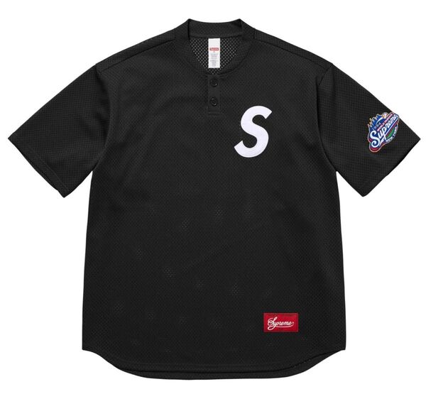 シュプリーム 25SS Supreme S Logo Baseball Henley Black