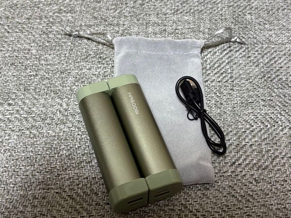 HAGOOGI 充電式カイロ 急速発熱 電気カイロ モバイルバッテリー グリーン