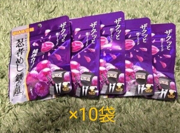【未開封】【10個セット】UHA味覚糖 忍者めし 鉄の鎧 グレープ味 40g
