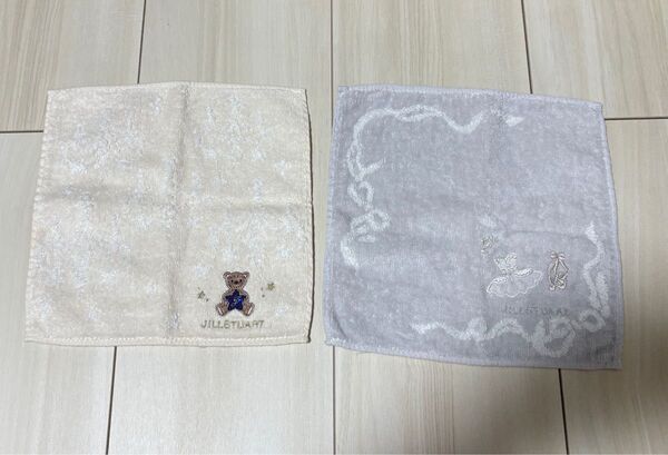 JILLSTUART ジルスチュアート ミニ タオルハンカチ バレエ 刺繍入り クマ
