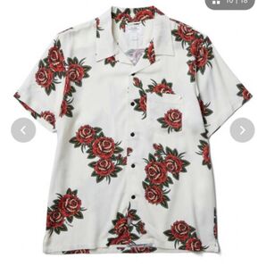 芸能人御用達ブランド 新品 クライミー THE CRIMIE ROSE ALOHA SHORT SHIRT M ホワイト 半袖