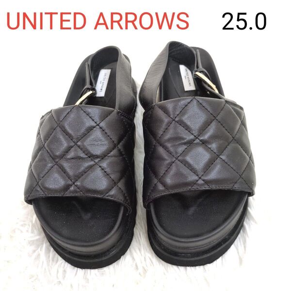 UNITED ARROWS キルティング サンダル フェイクレザー 38(25.0cm)
