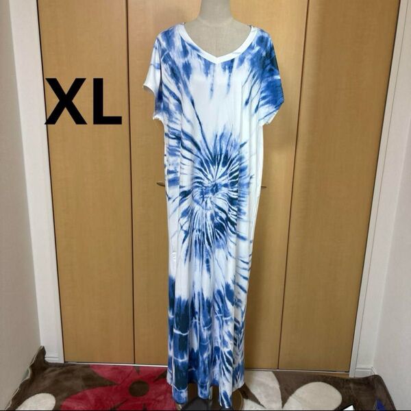 XL 柔らかストレッチ ロングワンピ